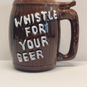 Vintage Whistle for Your Beer Mug Glazed Ceramic Tankard  Japan